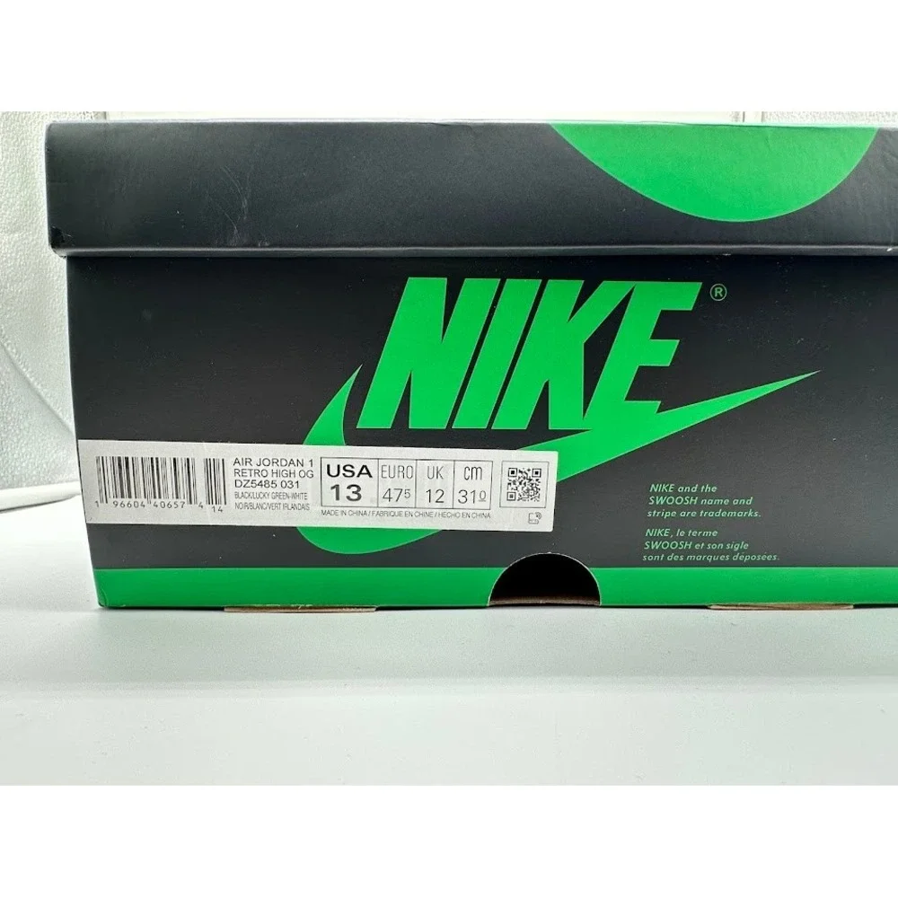 Nike‎ Air Jordan 1 Retro High OG Lucky Green Black White DZ5485-031 Mens Shoes